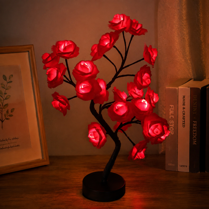 Rose Shaped USB Powered Table Lamp Night Light for Bedroom