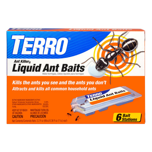 TERRO Ant Killer Bait Stations T300 - Liquid Bait to Eliminate Ants - Bait System - 6 Count Stations for Effective Indoor Ant Control