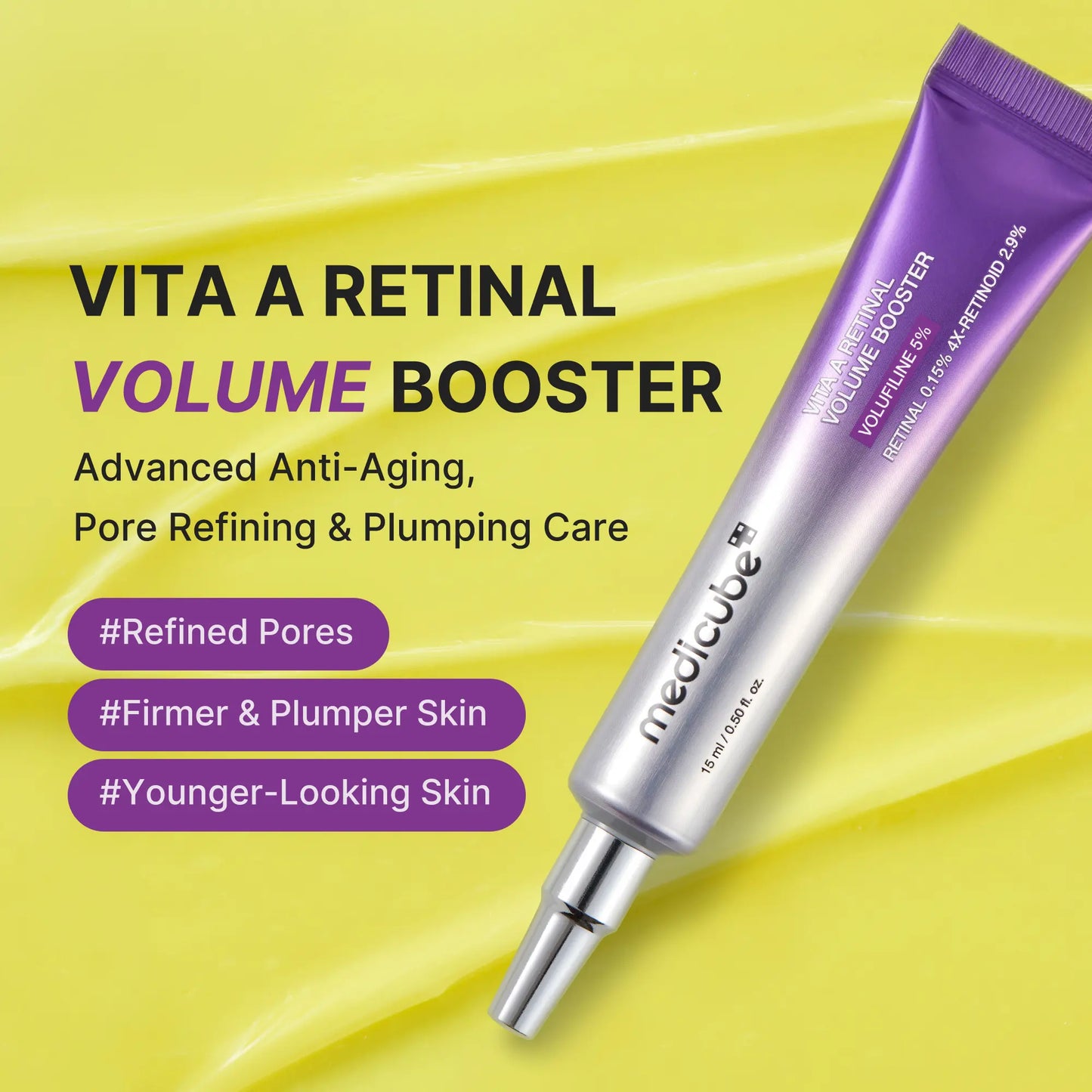 [NEW] [medicube] Vita A Retinal Volume Booster | Retinal + Volufiline + 4X-Retinoid + 4X Micro Boost | Anti-aging, Plumping | Care for Pores, Look of Fine Lines, Skin Elasticity & Firmness For Smoother, Firmer & Youthful-looking Skin  | Korean Skincare