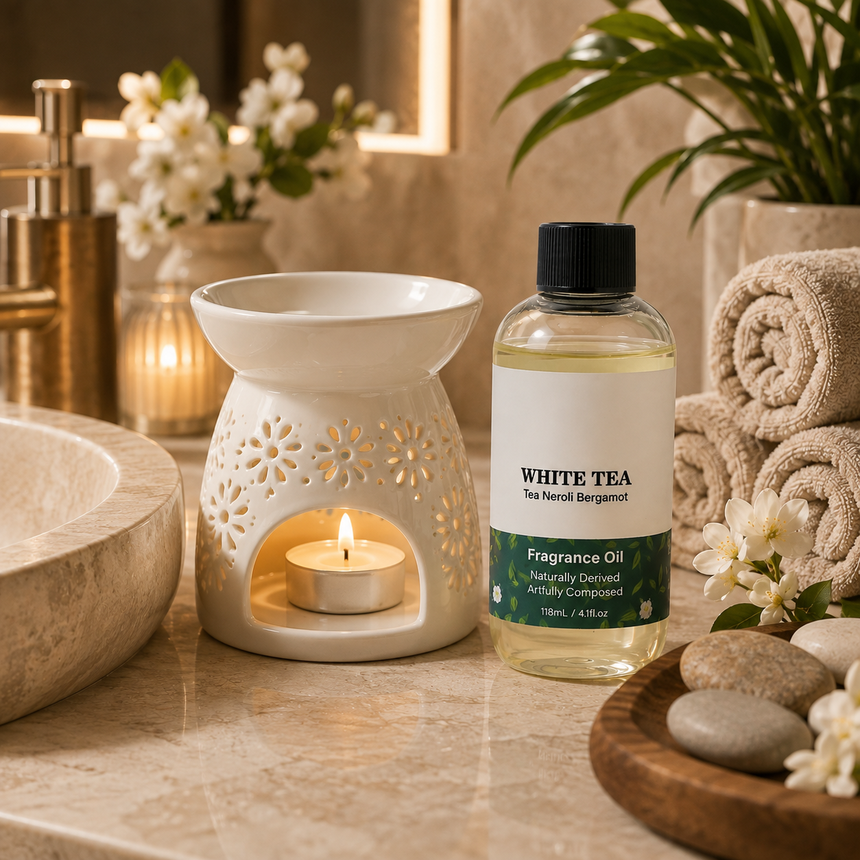 Luxury Hotel-Inspired Diffuser Oil with White Tea, Neroli and Bergamot