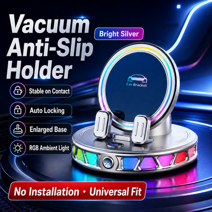 360° Rotating Wireless Charging Car Phone Mount with RGB Light