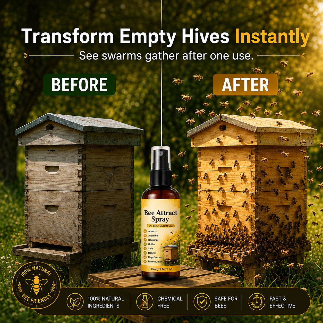 Natural Outdoor Bee Attractant Spray