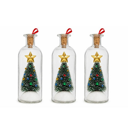 RUXACTY Recordable Christmas Message in a Bottle Ornament 8 Inch Voice Recording Holiday Keepsake with Playback Snowy Christmas Tree Scene Glass Bottle Decoration for Tree Home and Gift,back to school,back to school haul