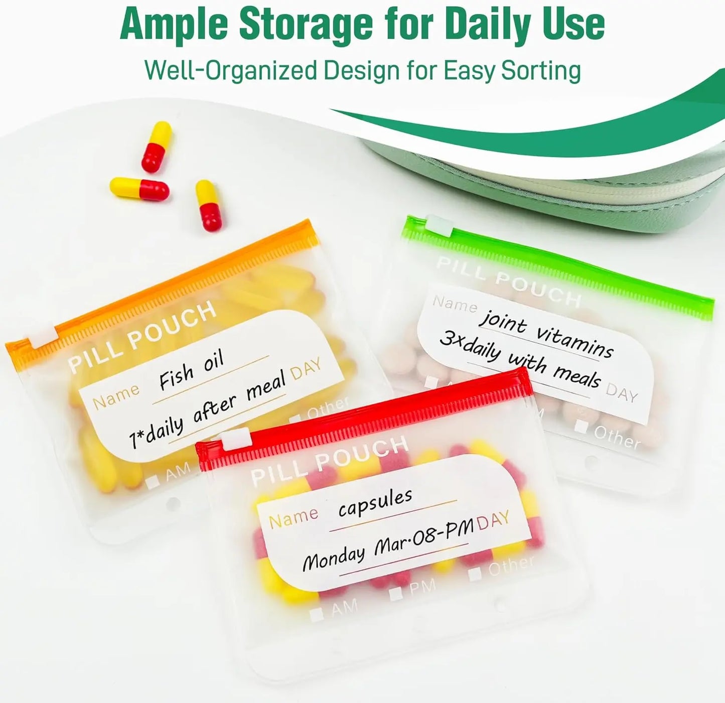 A8 Waterproof Large Pill Organizer Set for Travel and Daily Use