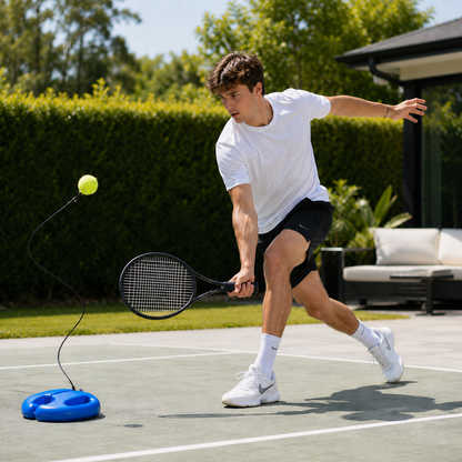 2 Piece Portable Tennis Trainer Set with Rebound Balls