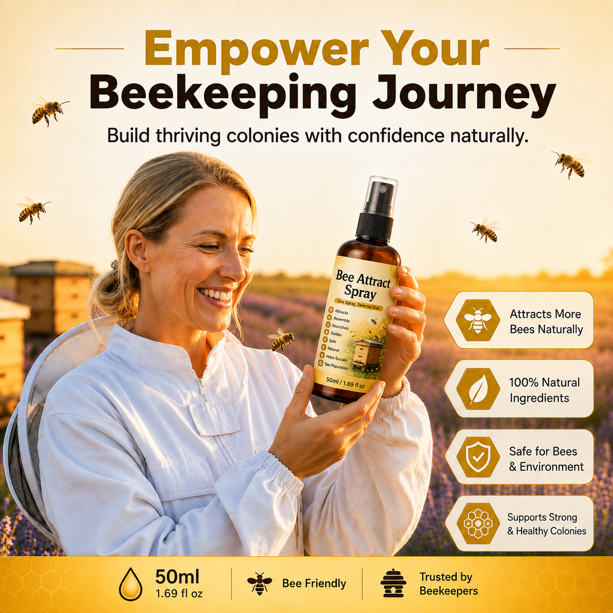 Natural Outdoor Bee Attractant Spray