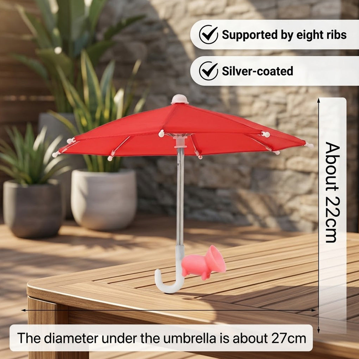Universal Phone Umbrella Sun Shade Stand with Suction Cup