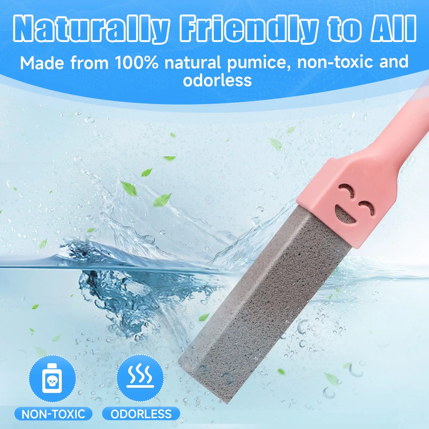 12 Pack Pumice Stone Toilet Cleaner - Extra Long Handle