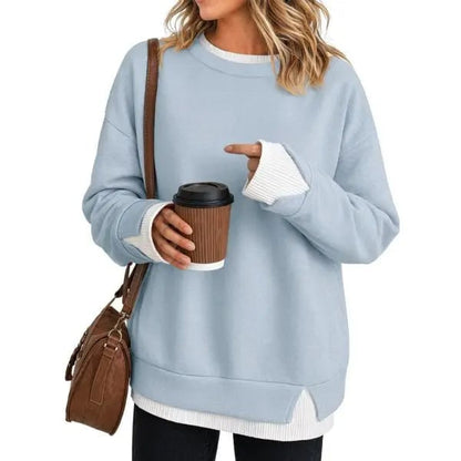 Casual-style sweatshirt with a 'faux-layered' look.