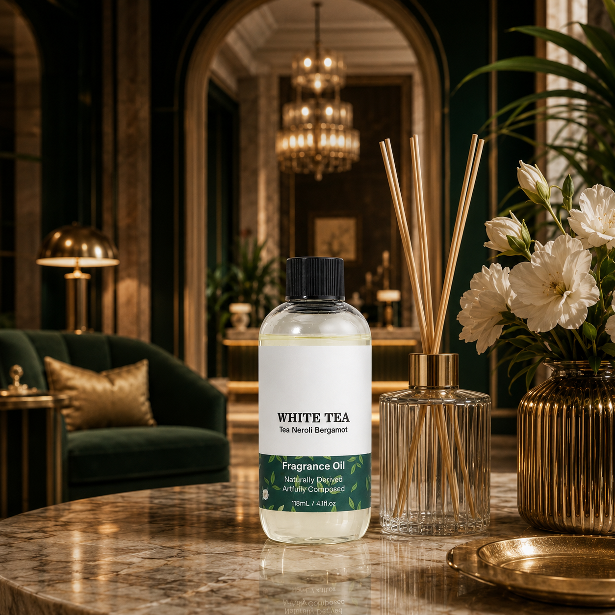Luxury Hotel-Inspired Diffuser Oil with White Tea, Neroli and Bergamot