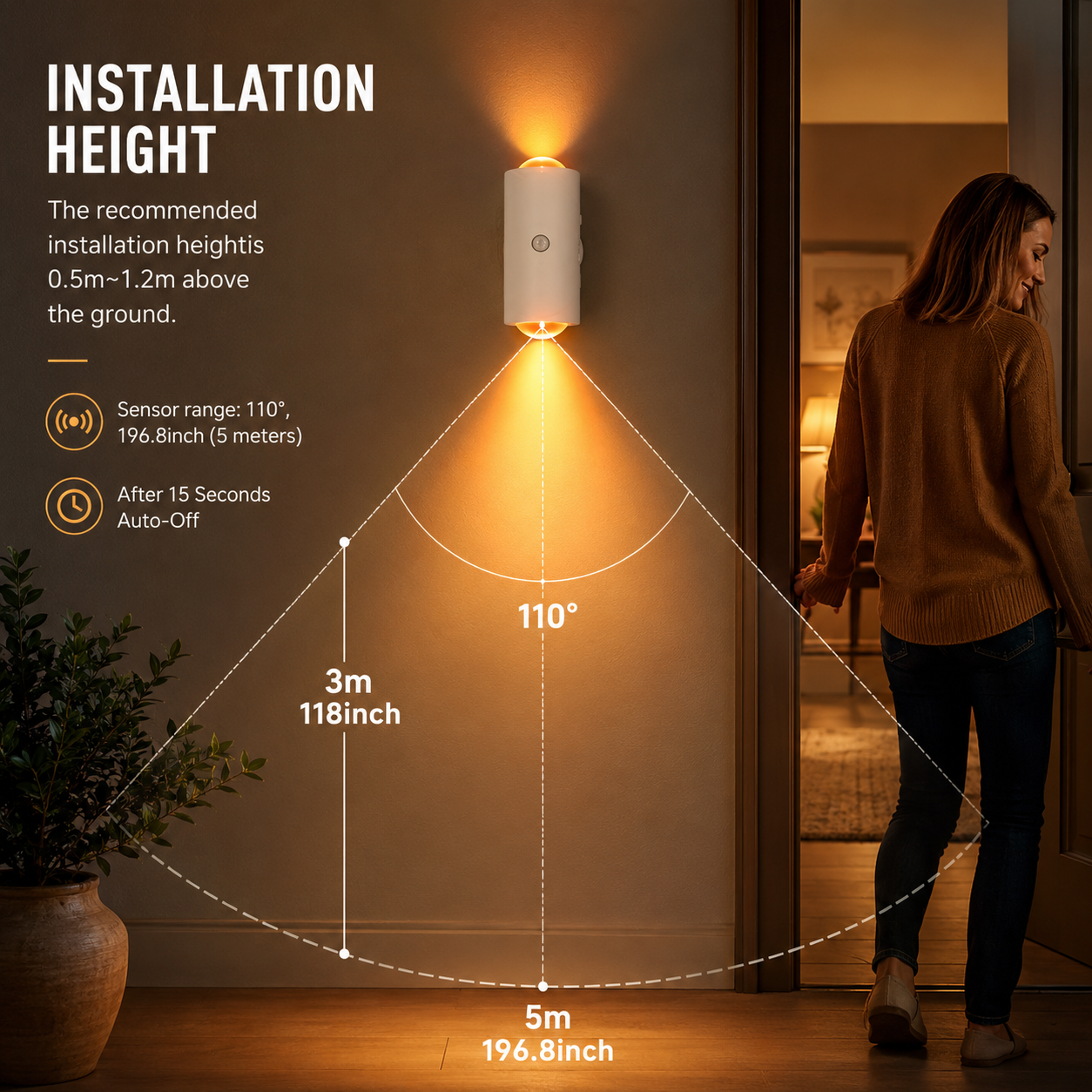 Smart Rechargeable LED Night Light with Motion Sensor