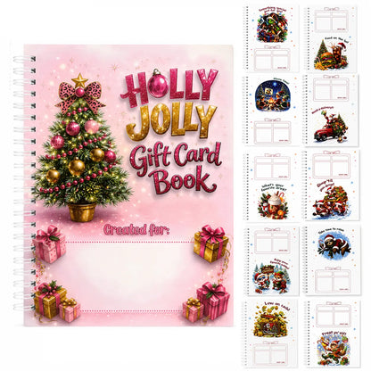 Christmas Gift Card Book, Diy Spiral Bound Gift Card Book, 5x7 Inch Colorful Spiral Bound Card Book , Christma Gift Cards Books Holder, DIY Personalized Xmas Gifts for Family, Friends, Students