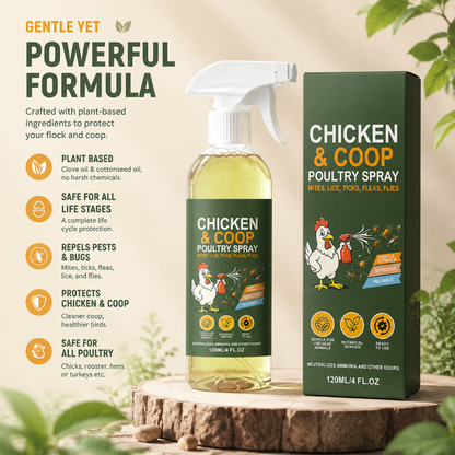 Poultry Coop Cleaner Spray – Lemongrass & Peppermint, Helps Repel Flies & Mites