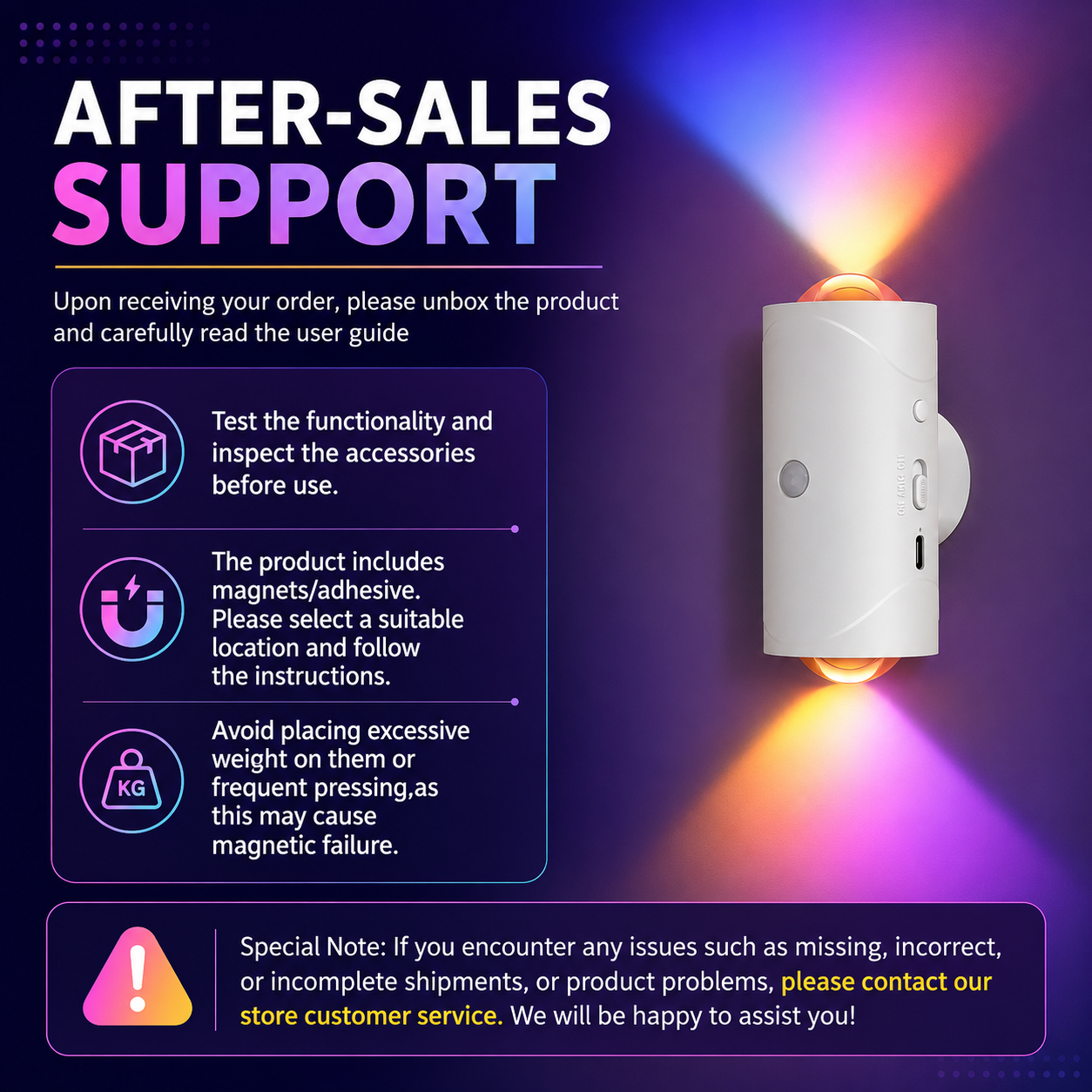 Smart Rechargeable LED Night Light with Motion Sensor