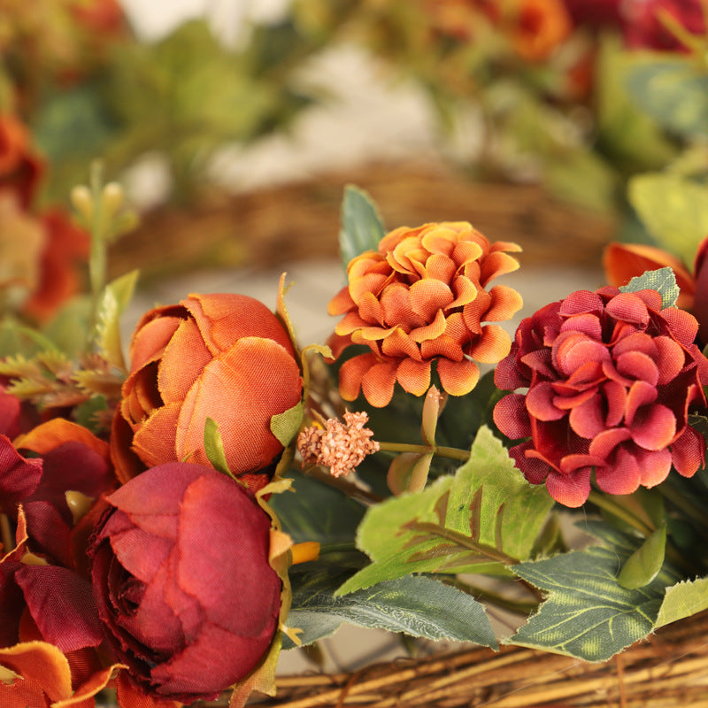 Spring Rose Ranunculus Hydrangea Wreath