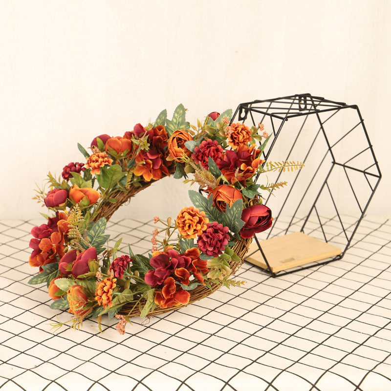 Spring Rose Ranunculus Hydrangea Wreath