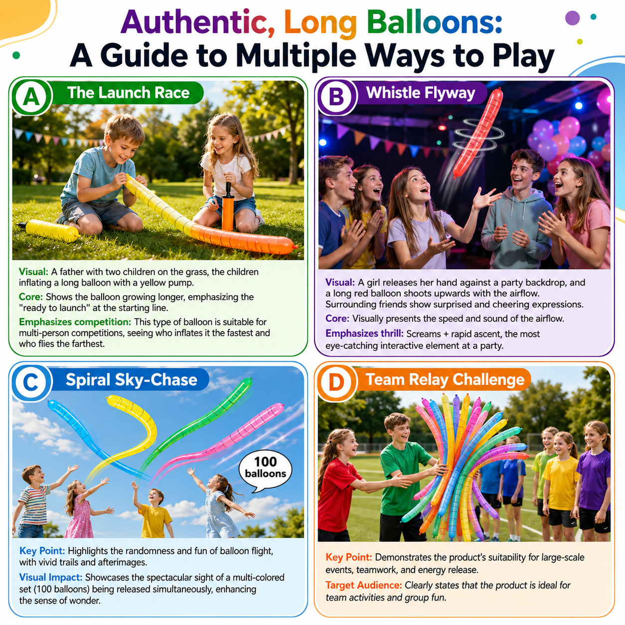 Rocket Balloon Set 100 Pack, Reusable Party Toys