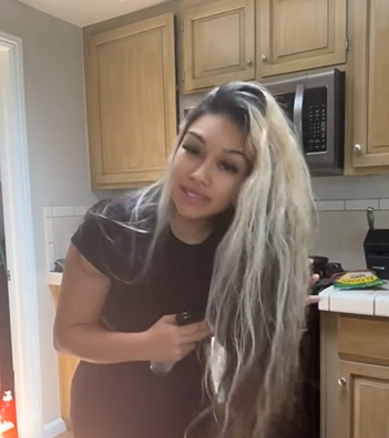 Customer showing her hair results
