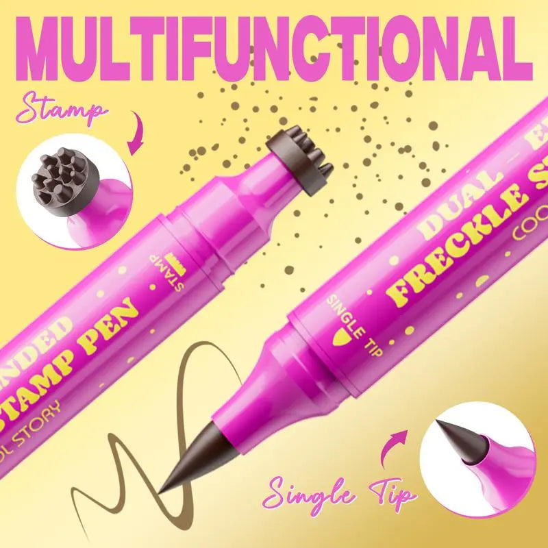 Waterproof Freckles Pen: Faux Freckle Stamp and Fine Tip Eyeliner for Realistic, Long-Lasting Freckles and Effortless Makeup, Perfect for Daily Wear and Cosplay,back to school