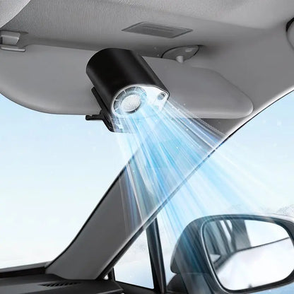 【Summer Survivals 】Joytutus Car Clip-On Fan, Car Accessories, Portable Fan with LED Display, 360° Rotation, 100-Speed Stepless Adjustment, USB-Rechargeable Charging Button , Cars Accessories