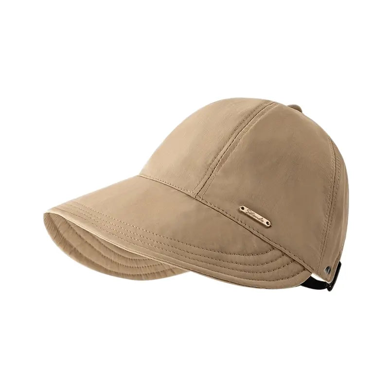 Women's Wide Brim Sun Visor Hat - UPF 50+ Open Top Cap for Ponytails, Golf, and Beach