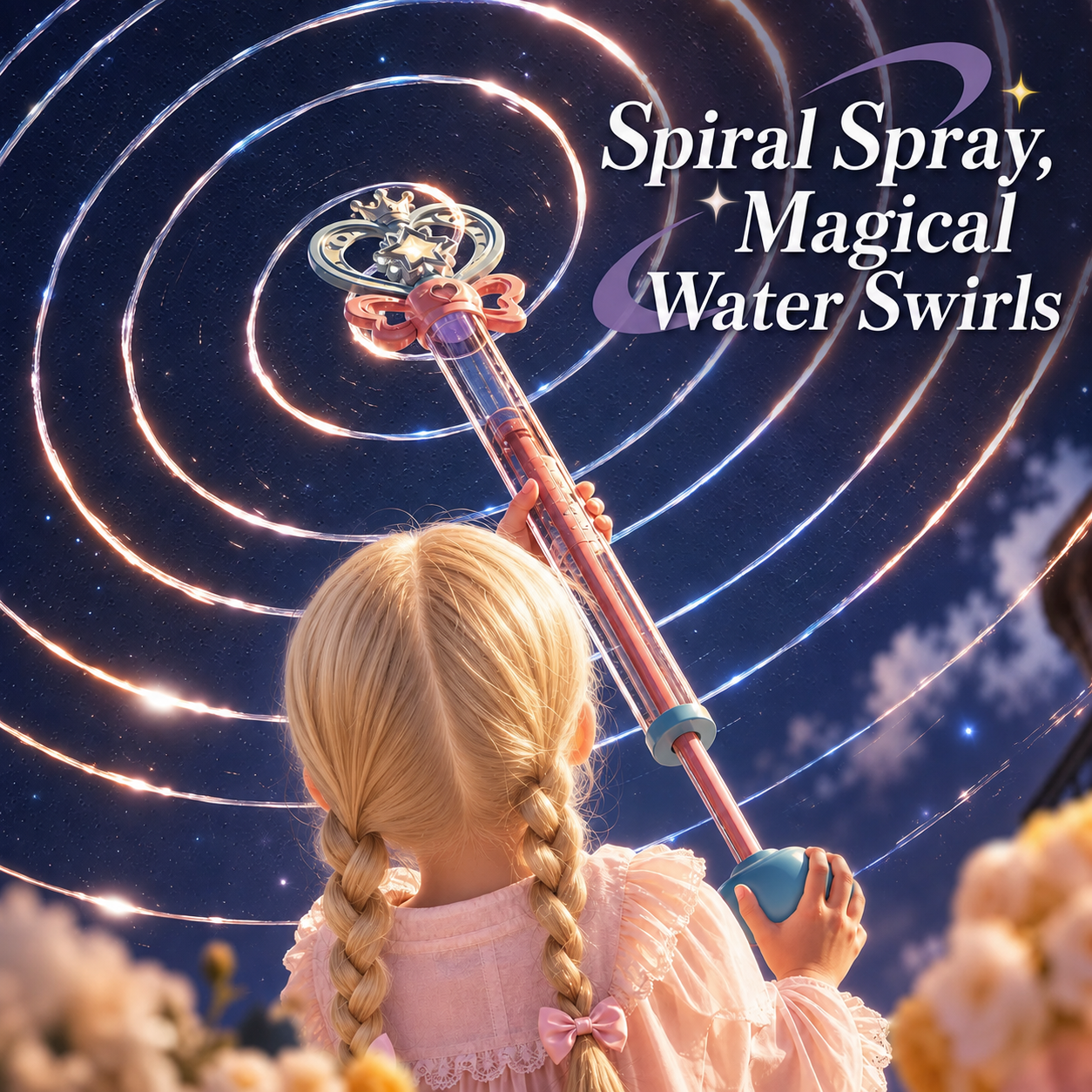 Fairy Wand Shaped Kids Spiral Water Blaster