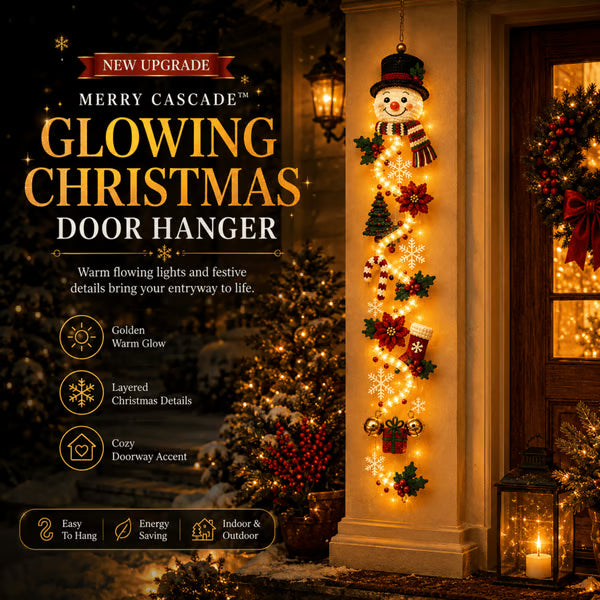 🎄 Light‑Up Glowing Christmas Door Hanger ✨ Festive Home Decor