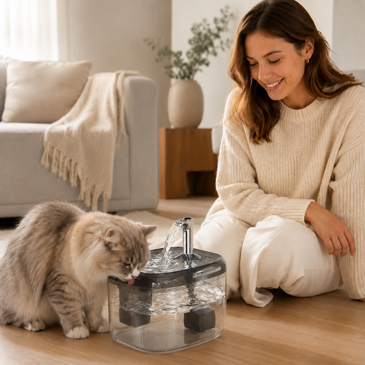 1.5L USB Automatic Cat Water Fountain with Filter for Cats and Small Dogs