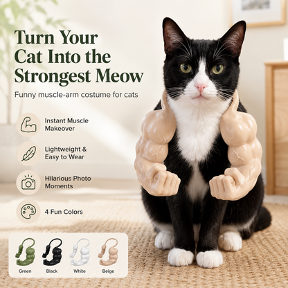 Mighty Meow Muscle Arms Toy - Funny Cat Costume Toy