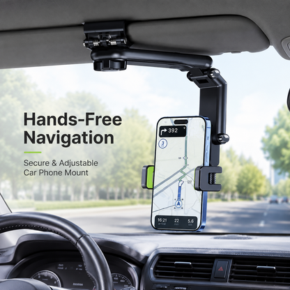 Long Arm 360 Rotating Car Phone Mount with Secure Clamp