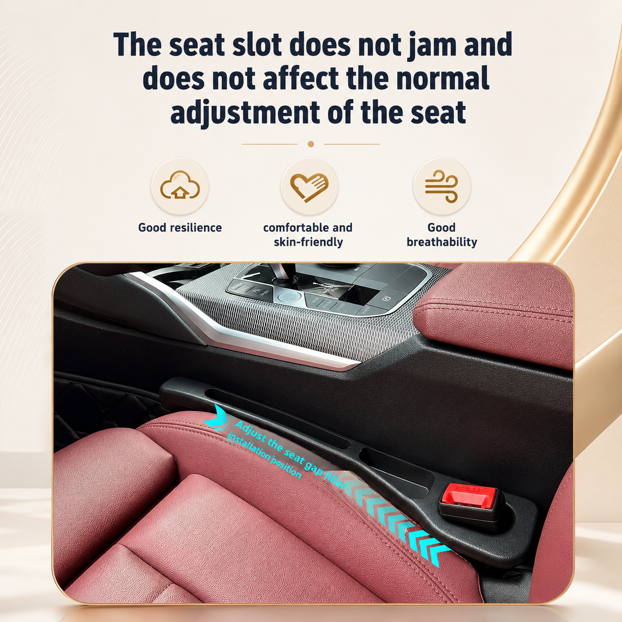 Leak Proof Car Seat Gap Filler Organizer