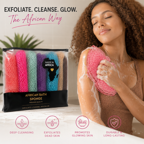 Authentic African Exfoliating Bath Net Sponge for Smooth Skin