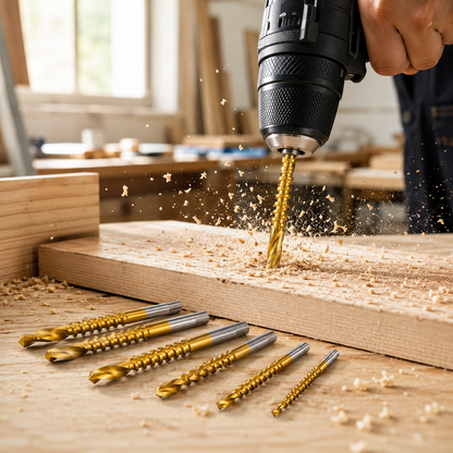 Titanium Coated Drill Bit Set for Metal and Wood