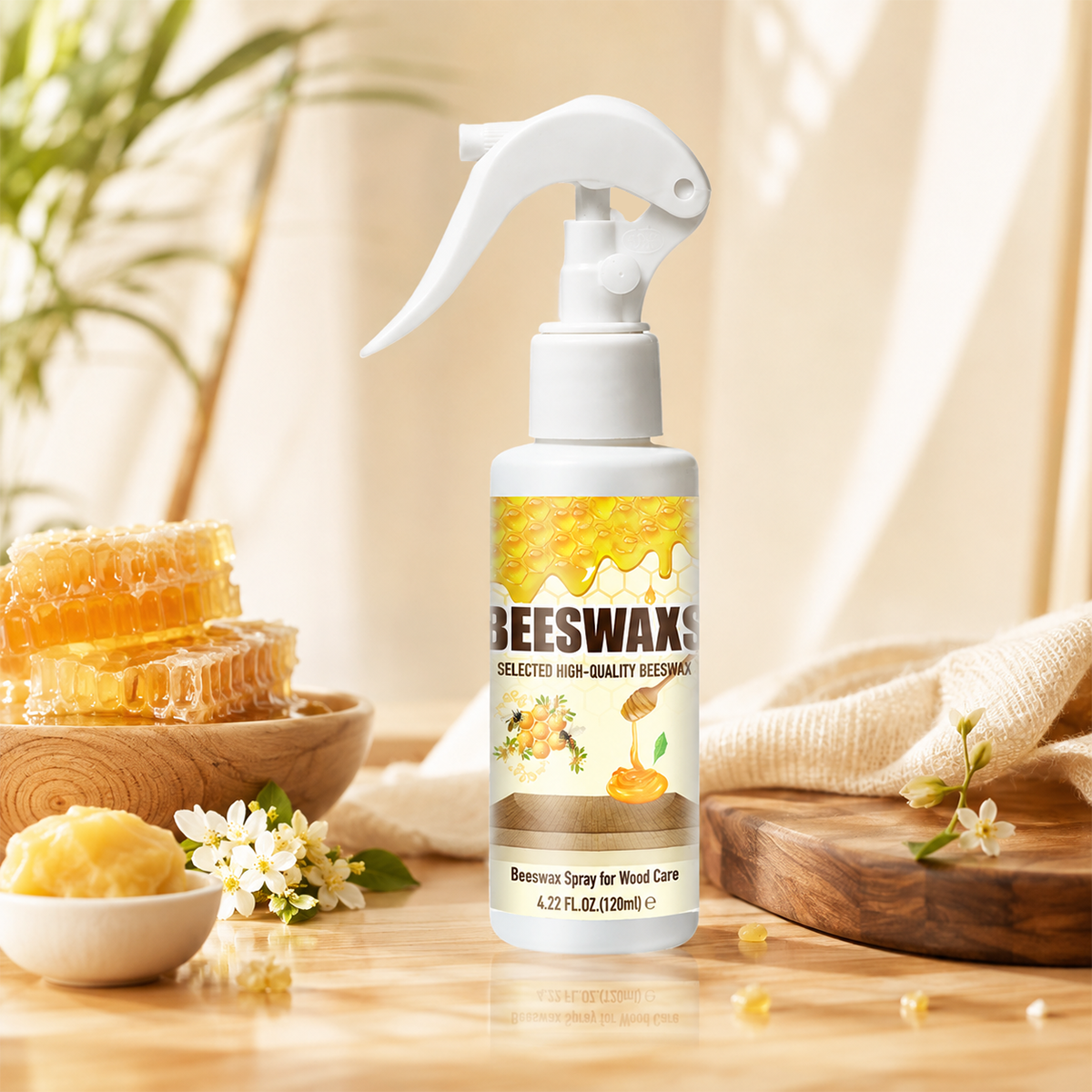 Beeswax Wood Care Spray 120ml with towel