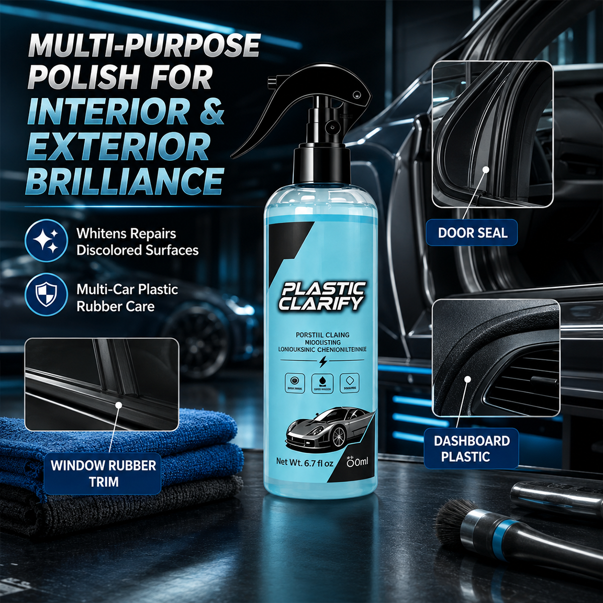 Car Plastic Shine and Restoration Polish