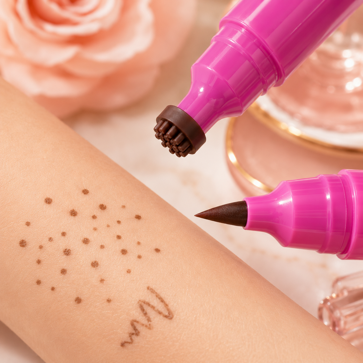 2 in 1 Waterproof Faux Freckle Stamp & Fine Tip Pen