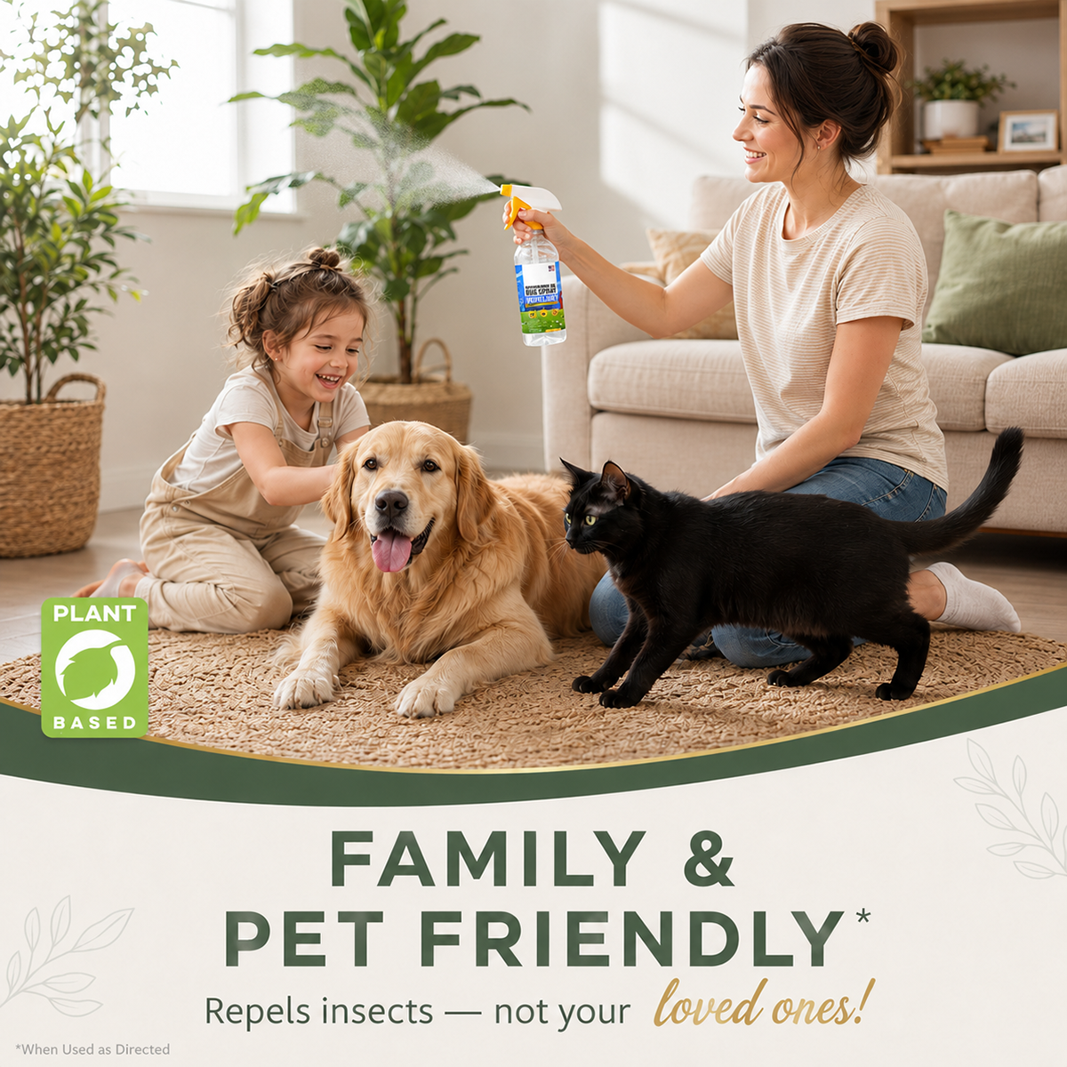 Natural Peppermint Oil Pet Bug Repellent Spray 16oz
