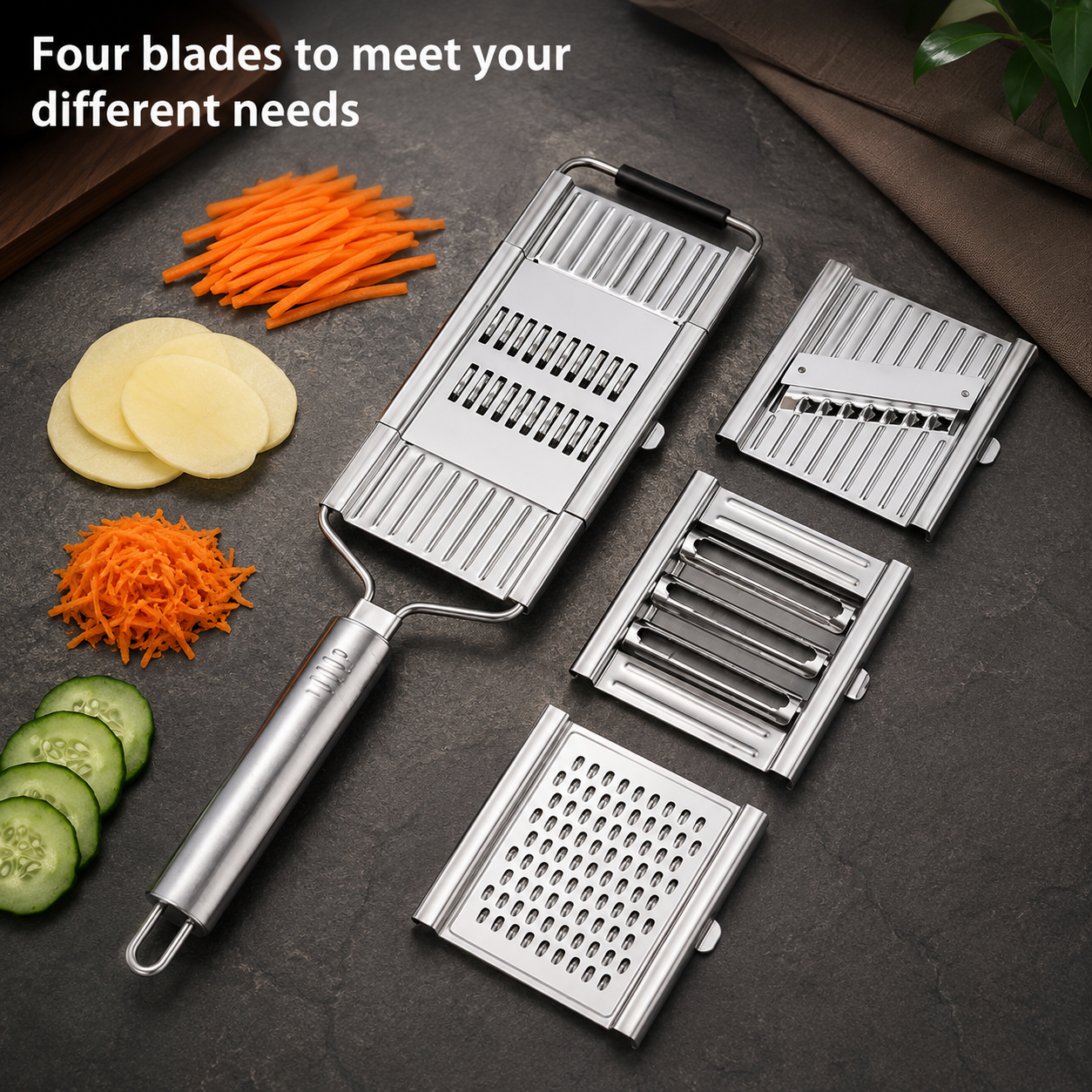 Stainless Steel 4 in 1 Multi-Purpose Vegetable Slicer