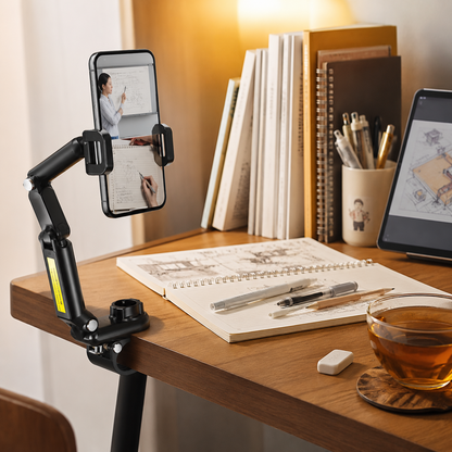 Long Arm 360 Rotating Car Phone Mount with Secure Clamp