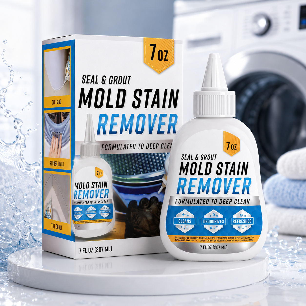 Mold and Stain Remover Gel for Washing Machine Seals and Bathroom