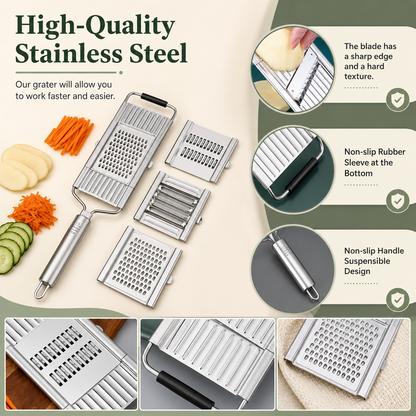 Stainless Steel 4 in 1 Multi-Purpose Vegetable Slicer