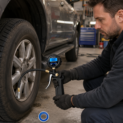 Digital Tire Pressure Gauge with Inflator – 250 PSI