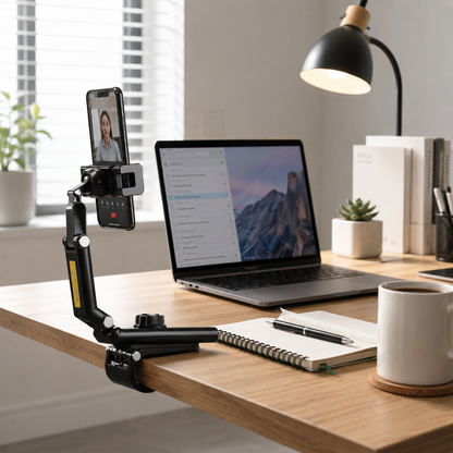 Long Arm 360 Rotating Car Phone Mount with Secure Clamp