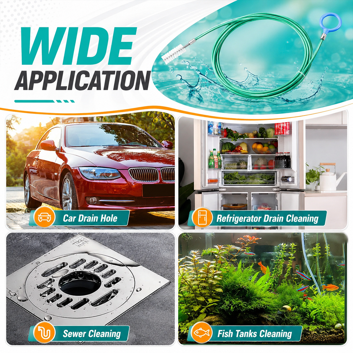 3PCS Flexible Car Sunroof Drain Cleaning Kit