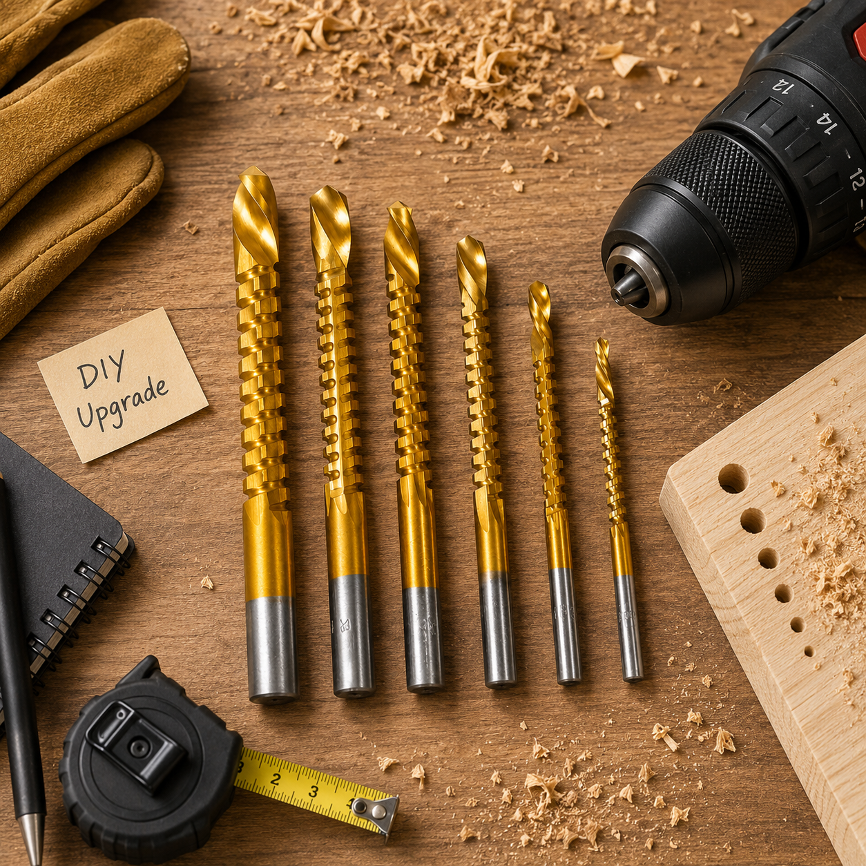 Titanium Coated Drill Bit Set for Metal and Wood