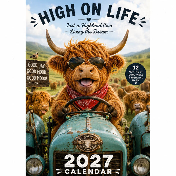 🔥2027 Funny Highland Cow Wall Calendar | A4 Hanging Calendar