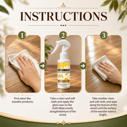 Beeswax Wood Care Spray 120ml with towel