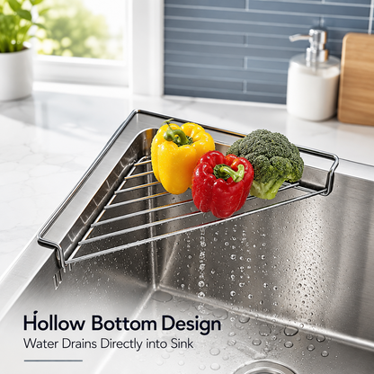 Stainless Steel Triangle Sink Drying Rack and Kitchen Organizer