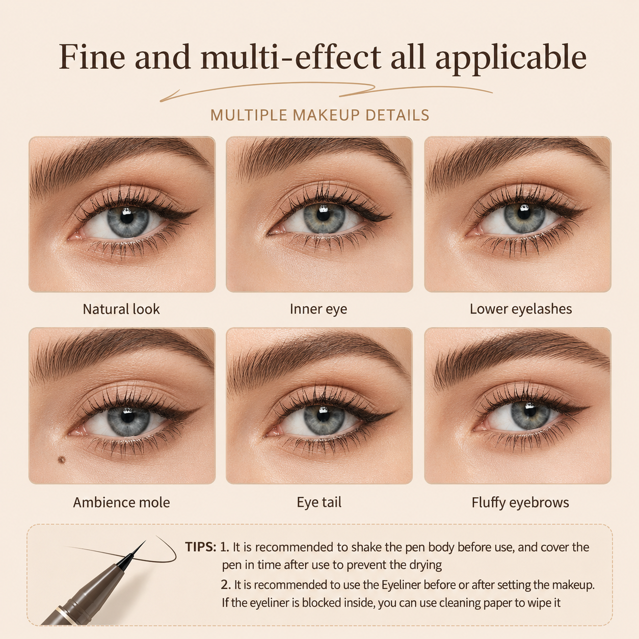 Ultra Fine Waterproof Liquid Eyeliner Pen