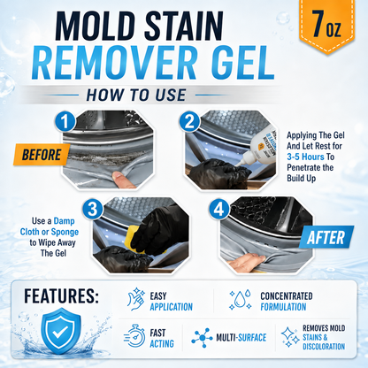 Mold and Stain Remover Gel for Washing Machine Seals and Bathroom
